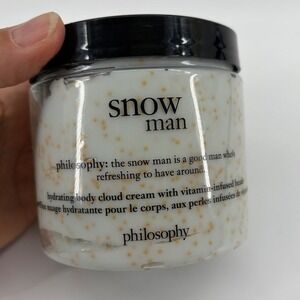 Philosophy Snow Man Hydrating Body Cloud Cream 16oz Vitamin Infused Beads